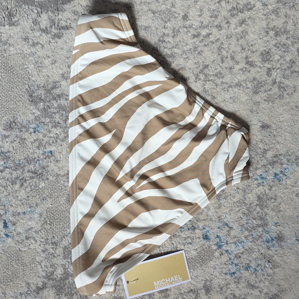 NWT MICHAEL Michael Kors Tan And White Zebra Hipster Bottoms Women's Size M - Picture 6 of 6